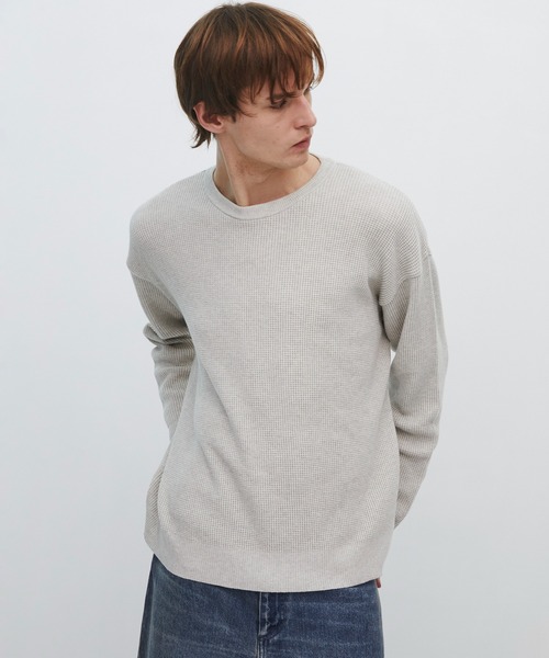 UNITED TOKYO(ユナイテッドトウキョウ)の「【数慮限定】COTTON CASHMERE ワッフルニット |湿度調整/防臭機能/カシミヤ(ニット/セーター・メンズ・ダークグレー/ライトグレー・1/2)」の20枚目の写真