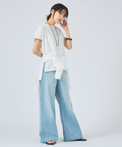 YANUK（ヤヌーク）の「【YANUK】Wide Flare MFT ワイドフレアパンツ（デニムパンツ・レディース・ライトブルー・34/36/38）」の16枚目の写真