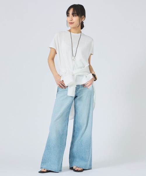 YANUK（ヤヌーク）の「【YANUK】Wide Flare MFT ワイドフレアパンツ（デニムパンツ・レディース・ライトブルー・34/36/38）」の3枚目の写真