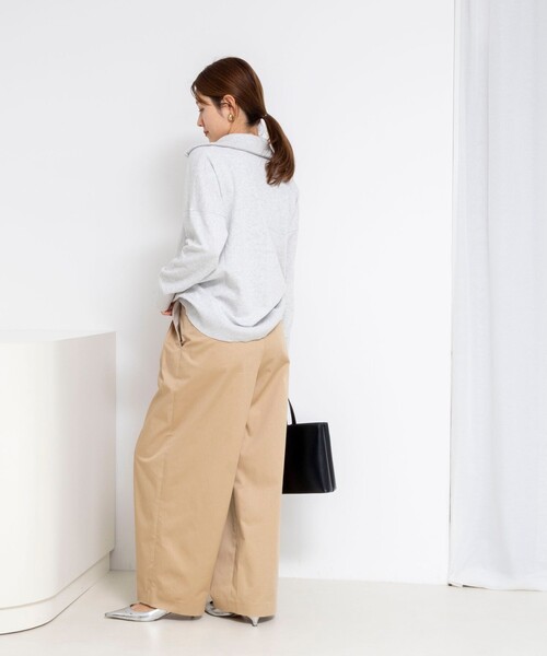 Rie Miller(リエミラー)の「《手洗い可能》ハーフZIPプルオーバー(ニット/セーター・レディース・ネイビー/ライトグレー・38)」の5枚目の写真