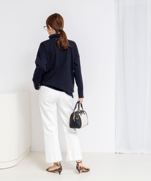 Rie Miller(リエミラー)の「《手洗い可能》ハーフZIPプルオーバー(ニット/セーター・レディース・ネイビー/ライトグレー・38)」の10枚目の写真