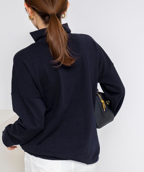 Rie Miller(リエミラー)の「《手洗い可能》ハーフZIPプルオーバー(ニット/セーター・レディース・ネイビー/ライトグレー・38)」の13枚目の写真