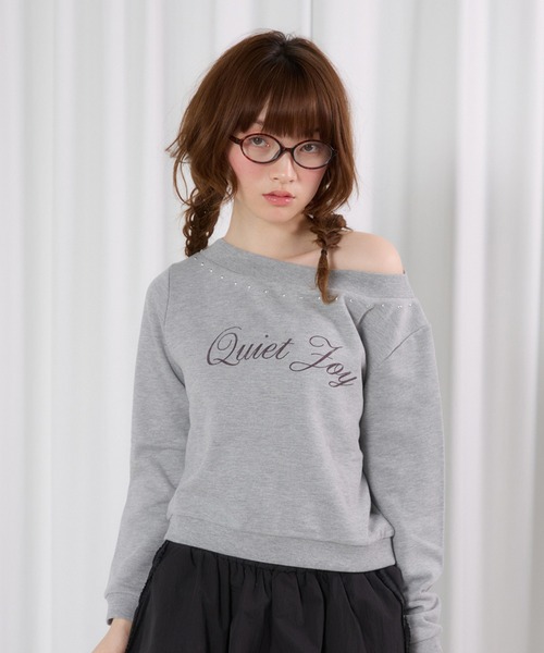 FCMM(エフシーエムエム)の「【日本限定】OFF SHOULDER SWEAT PULLOVER / オフショルダースウェットプルオーバー(Tシャツ/カットソー・レディース・グレー/ネイビー・MEDIUM/SMALL)」の6枚目の写真