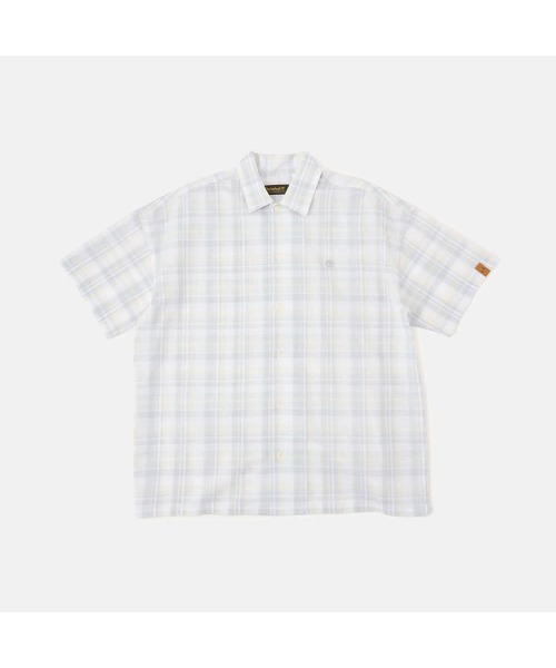 Timberland(ティンバーランド)の「リネン ブレンド ヤーン ダイ プレイド 半袖 シャツ ユニセックス(シャツ/ブラウス・メンズ・グレー・MEDIUM/LARGE/XX-LARGE/X-LARGE/SMALL)」の9枚目の写真