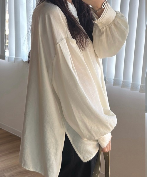 WILLFULLY(ウィルフリー)の「collar & cuffs triple layered over SH(シャツ/ブラウス・レディース・ストライプ/イエロー/セージグリーン・FREE)」の13枚目の写真