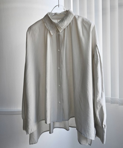 WILLFULLY(ウィルフリー)の「collar & cuffs triple layered over SH(シャツ/ブラウス・レディース・ストライプ/イエロー/セージグリーン・FREE)」の20枚目の写真