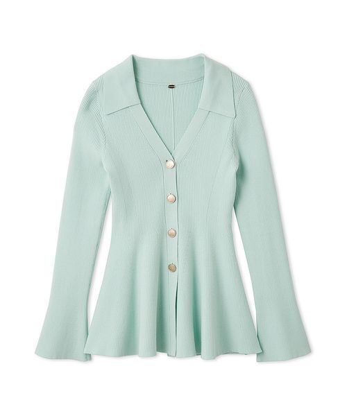 LILY BROWN（リリーブラウン）の「シャツディテールペプラムカーデ（カーディガン/ボレロ・レディース・ミント/グレー/アイボリー・F）」の3枚目の写真