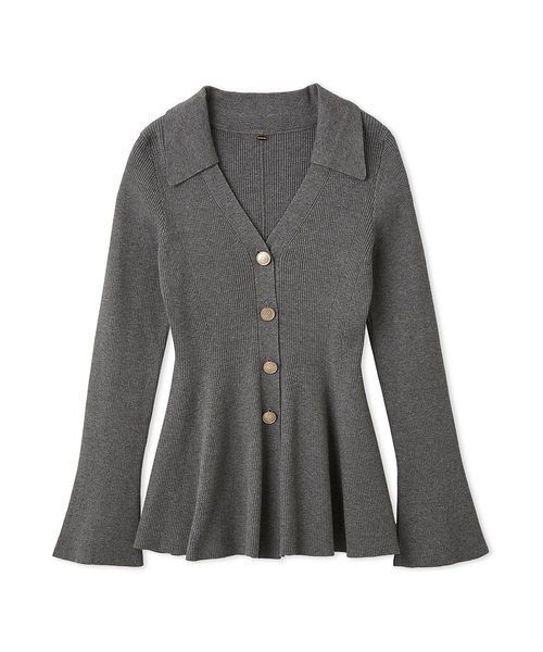 LILY BROWN（リリーブラウン）の「シャツディテールペプラムカーデ（カーディガン/ボレロ・レディース・ミント/グレー/アイボリー・F）」の11枚目の写真