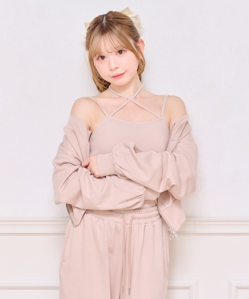 apres jour（アプレジュール）の「カップ付きクロスキャミインナー（キャミソール・レディース・アイボリー/ブラック/ピンク/ホワイト系その他・X-LARGE/フリー）」の15枚目の写真