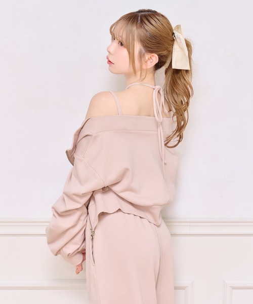 apres jour（アプレジュール）の「カップ付きクロスキャミインナー（キャミソール・レディース・アイボリー/ブラック/ピンク/ホワイト系その他・X-LARGE/フリー）」の16枚目の写真