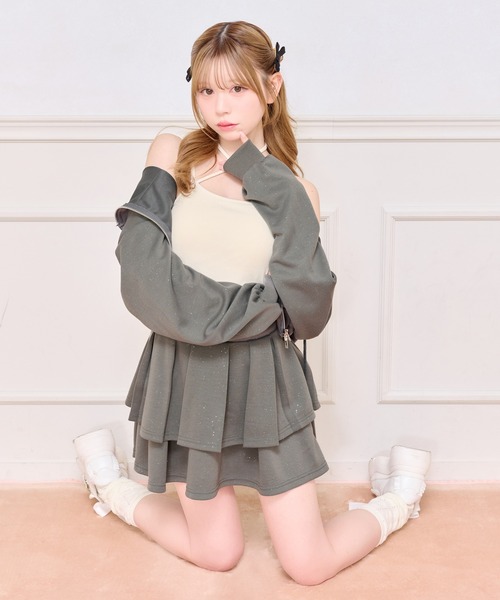 apres jour（アプレジュール）の「カップ付きクロスキャミインナー（キャミソール・レディース・アイボリー/ブラック/ピンク/ホワイト系その他・X-LARGE/フリー）」の8枚目の写真