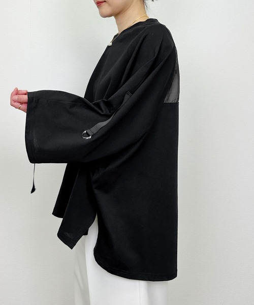 LUGIVA(ルギヴァ)の「バックオーガンジーロゴプリントプルオーバー(Tシャツ/カットソー・レディース・オフホワイト/ブラック/チャコールグレー・M)」の22枚目の写真