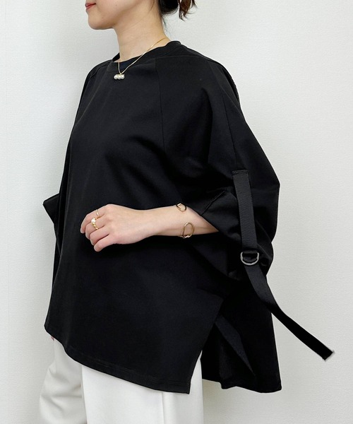 LUGIVA(ルギヴァ)の「バックオーガンジーロゴプリントプルオーバー(Tシャツ/カットソー・レディース・オフホワイト/ブラック/チャコールグレー・M)」の15枚目の写真