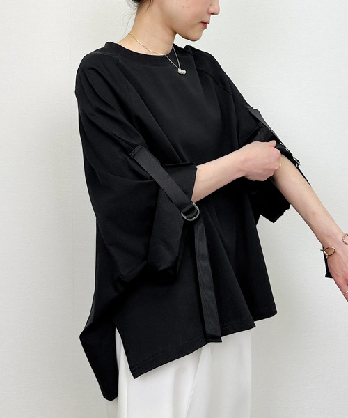 LUGIVA(ルギヴァ)の「バックオーガンジーロゴプリントプルオーバー(Tシャツ/カットソー・レディース・オフホワイト/ブラック/チャコールグレー・M)」の17枚目の写真