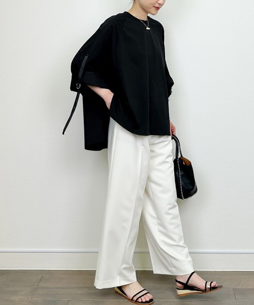 LUGIVA(ルギヴァ)の「バックオーガンジーロゴプリントプルオーバー(Tシャツ/カットソー・レディース・オフホワイト/ブラック/チャコールグレー・M)」の19枚目の写真