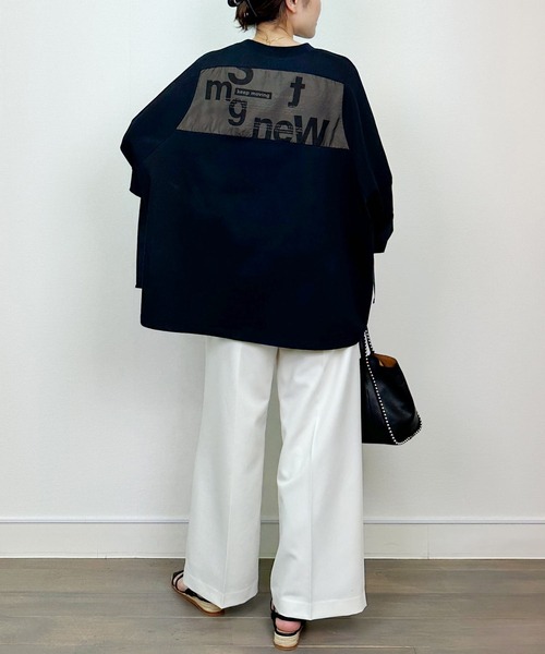 LUGIVA(ルギヴァ)の「バックオーガンジーロゴプリントプルオーバー(Tシャツ/カットソー・レディース・オフホワイト/ブラック/チャコールグレー・M)」の20枚目の写真