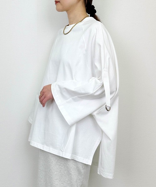 LUGIVA(ルギヴァ)の「バックオーガンジーロゴプリントプルオーバー(Tシャツ/カットソー・レディース・オフホワイト/ブラック/チャコールグレー・M)」の13枚目の写真