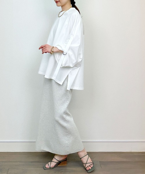 LUGIVA(ルギヴァ)の「バックオーガンジーロゴプリントプルオーバー(Tシャツ/カットソー・レディース・オフホワイト/ブラック/チャコールグレー・M)」の10枚目の写真