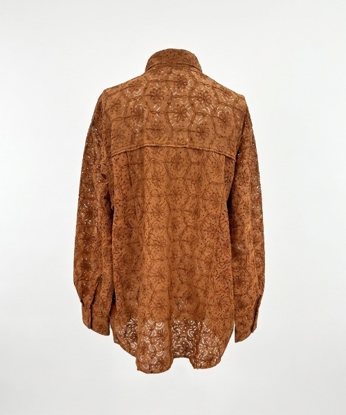 Forte(フォルテ)(フォルテ)の「lace shirt レースシャツ/総柄デザイン・フロントジップ仕様(シャツ/ブラウス・メンズ・ホワイト/ブラウン・M/L)」の14枚目の写真