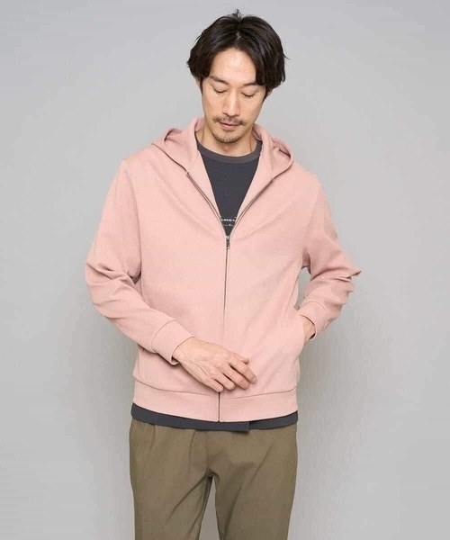 a.v.v(アーヴェヴェ)の「【イージーケア/洗濯機で洗える/毛玉になりにくい】ジャガードジップパーカー(カーディガン/ボレロ・メンズ・ピンク/ベージュ・46/48)」の12枚目の写真