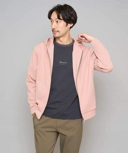 a.v.v(アーヴェヴェ)の「【イージーケア/洗濯機で洗える/毛玉になりにくい】ジャガードジップパーカー(カーディガン/ボレロ・メンズ・ピンク/ベージュ・46/48)」の16枚目の写真