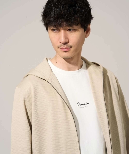 a.v.v(アーヴェヴェ)の「【イージーケア/洗濯機で洗える/毛玉になりにくい】ジャガードジップパーカー(カーディガン/ボレロ・メンズ・ピンク/ベージュ・46/48)」の19枚目の写真