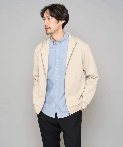 a.v.v(アーヴェヴェ)の「【イージーケア/洗濯機で洗える/毛玉になりにくい】ジャガードジップパーカー(カーディガン/ボレロ・メンズ・ピンク/ベージュ・46/48)」の21枚目の写真