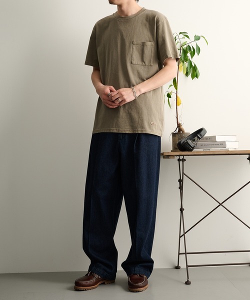 Goodwear（グッドウェア）の「【Goodwear】製品染めポケット付き S/S TEE 2W7-16205（Tシャツ/カットソー・メンズ・サンドベージュ/チャコールグレー・M/L/XL）」の14枚目の写真