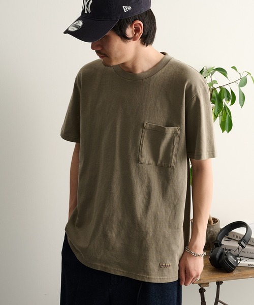 Goodwear（グッドウェア）の「【Goodwear】製品染めポケット付き S/S TEE 2W7-16205（Tシャツ/カットソー・メンズ・サンドベージュ/チャコールグレー・M/L/XL）」の9枚目の写真