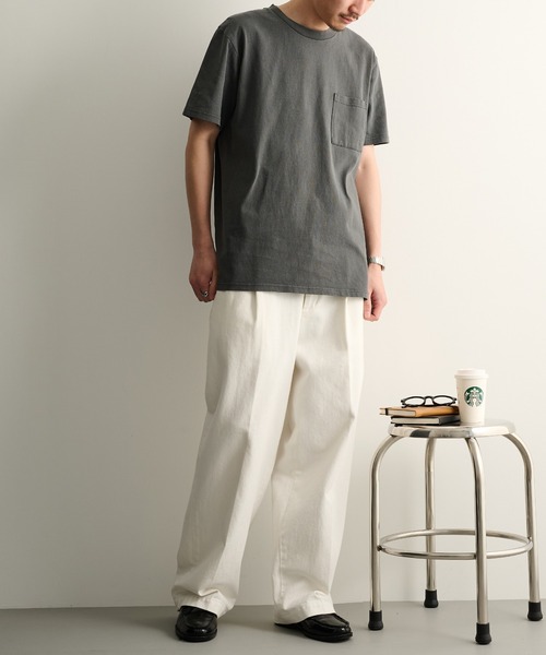 Goodwear（グッドウェア）の「【Goodwear】製品染めポケット付き S/S TEE 2W7-16205（Tシャツ/カットソー・メンズ・サンドベージュ/チャコールグレー・M/L/XL）」の6枚目の写真