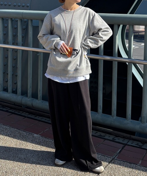 ISOOK（アイスー）の「【ISOOK / アイスー】センターシームスウェットパンツ / ルーズ丈 総ゴム ウエストゴム グレー ブラック 黒 無地 ZOZOTOWN限定（スウェットパンツ・レディース・ブラック/グレー・FREE）」の17枚目の写真