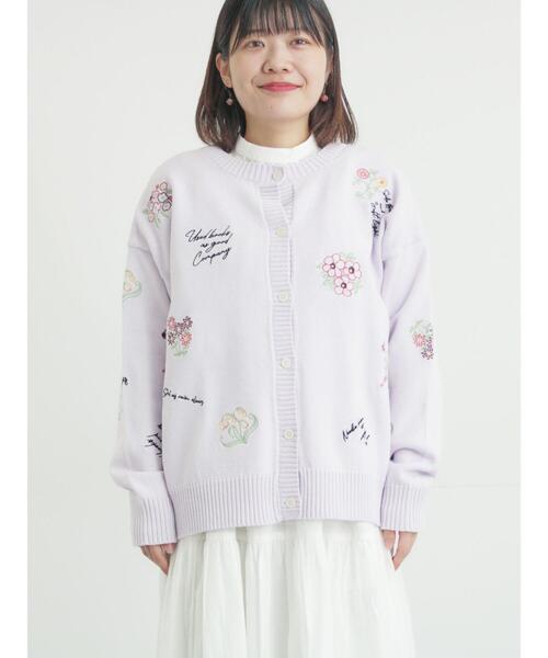 Samansa Mos2（サマンサ モスモス）の「花+ロゴ総柄刺繍カーディガン（カーディガン/ボレロ・レディース・グリーン/オフホワイト/ネイビー/ピンク・F）」の19枚目の写真