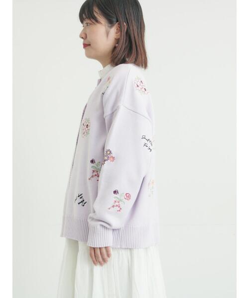 Samansa Mos2（サマンサ モスモス）の「花+ロゴ総柄刺繍カーディガン（カーディガン/ボレロ・レディース・グリーン/オフホワイト/ネイビー/ピンク・F）」の20枚目の写真