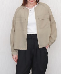 libelle more（リベル モア）の「メッシュジャガードノーカラーブルゾン（ブルゾン）」