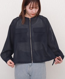 libelle more（リベル モア）の「メッシュジャガードノーカラーブルゾン（ブルゾン）」