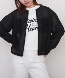 libelle more（リベル モア）の「メッシュジャガードノーカラーブルゾン（ブルゾン）」