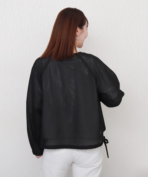 libelle more（リベル モア）の「メッシュジャガードノーカラーブルゾン（ブルゾン・レディース・ブラウン/オフホワイト/ベージュ/ネイビー/ブラック・M/L）」の18枚目の写真