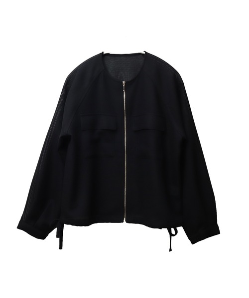 libelle more（リベル モア）の「メッシュジャガードノーカラーブルゾン（ブルゾン・レディース・ブラウン/オフホワイト/ベージュ/ネイビー/ブラック・M/L）」の19枚目の写真