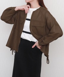 libelle more（リベル モア）の「メッシュジャガードノーカラーブルゾン（ブルゾン）」