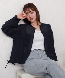 libelle more（リベル モア）の「メッシュジャガードノーカラーブルゾン（ブルゾン）」