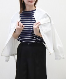 libelle more（リベル モア）の「メッシュジャガードノーカラーブルゾン（ブルゾン）」