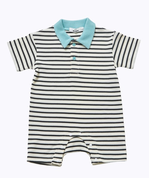 pairmanon（ペアマノン）の「【リンクコーデ】【さらっとワッフル】【ベビー】ボーダー ポロ 半袖ロンパース（ロンパース・キッズ・ブルー/ピンク/アイボリー・80/70）」の20枚目の写真