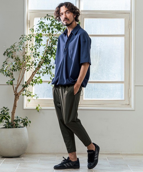 Magine（マージン）の「mhs2546- Poly Knit Skipper Neck Relax Fit Polo Shirt ポロシャツ(MGN-261-005)（ポロシャツ・メンズ・ホワイト/ネイビー/ブラック・48/46/44）」の6枚目の写真