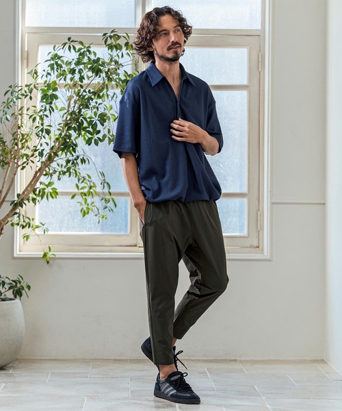 Magine（マージン）の「mhs2546- Poly Knit Skipper Neck Relax Fit Polo Shirt ポロシャツ(MGN-261-005)（ポロシャツ・メンズ・ホワイト/ネイビー/ブラック・48/46/44）」の7枚目の写真