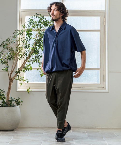 Magine（マージン）の「mhs2546- Poly Knit Skipper Neck Relax Fit Polo Shirt ポロシャツ(MGN-261-005)（ポロシャツ・メンズ・ホワイト/ネイビー/ブラック・48/46/44）」の8枚目の写真