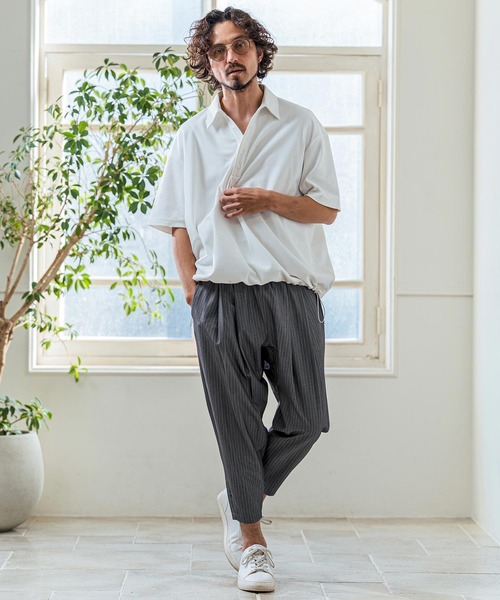 Magine（マージン）の「mhs2546- Poly Knit Skipper Neck Relax Fit Polo Shirt ポロシャツ(MGN-261-005)（ポロシャツ・メンズ・ホワイト/ネイビー/ブラック・48/46/44）」の11枚目の写真