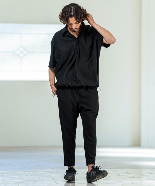 Magine（マージン）の「mhs2546- Poly Knit Skipper Neck Relax Fit Polo Shirt ポロシャツ(MGN-261-005)（ポロシャツ・メンズ・ホワイト/ネイビー/ブラック・48/46/44）」の17枚目の写真