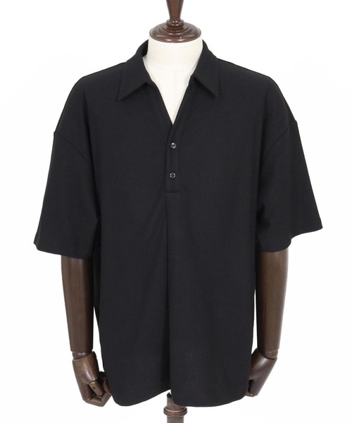 Magine（マージン）の「mhs2546- Poly Knit Skipper Neck Relax Fit Polo Shirt ポロシャツ(MGN-261-005)（ポロシャツ・メンズ・ホワイト/ネイビー/ブラック・48/46/44）」の21枚目の写真