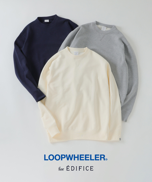 LOOPWHEELER(ループウィラー)の「LOOPWHEELER for LOWERCASE ライトツリウラケ ルーズスウェット(スウェット・メンズ・アイボリー/ネイビー/ライトグレー・SMALL/MEDIUM/LARGE/X-LARGE)」の4枚目の写真