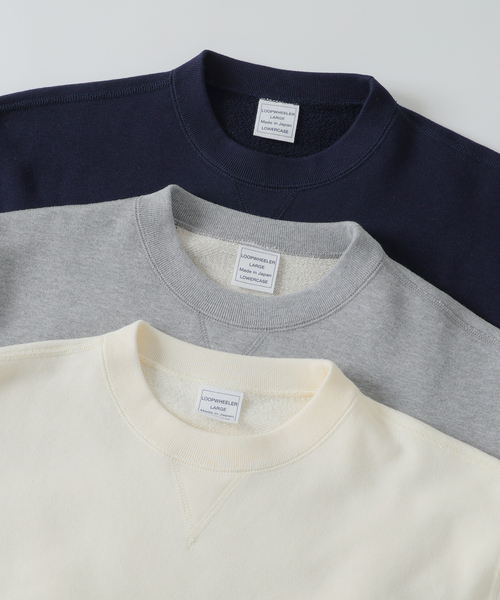 LOOPWHEELER（ループウィラー）の「LOOPWHEELER for LOWERCASE ライトツリウラケ ルーズスウェット（スウェット・メンズ・アイボリー/ネイビー/ライトグレー・SMALL/MEDIUM/LARGE/X-LARGE）」の19枚目の写真